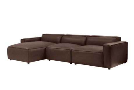 Canapé sectionnel modulaire en cuir Nathan