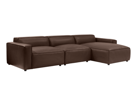 Canapé sectionnel modulaire en cuir Nathan