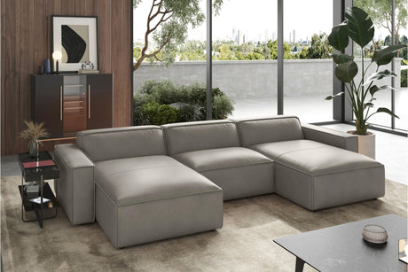 Canapé sectionnel modulaire en cuir Nathan