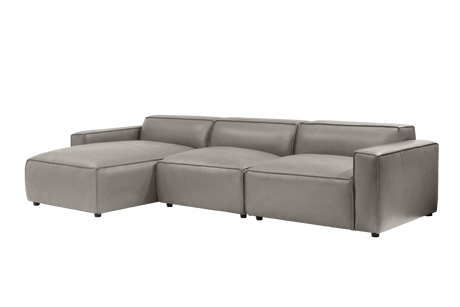 Canapé sectionnel modulaire en cuir Nathan