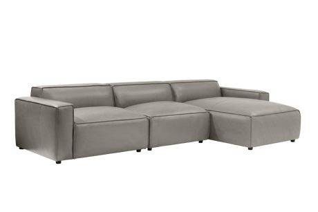 Canapé sectionnel modulaire en cuir Nathan