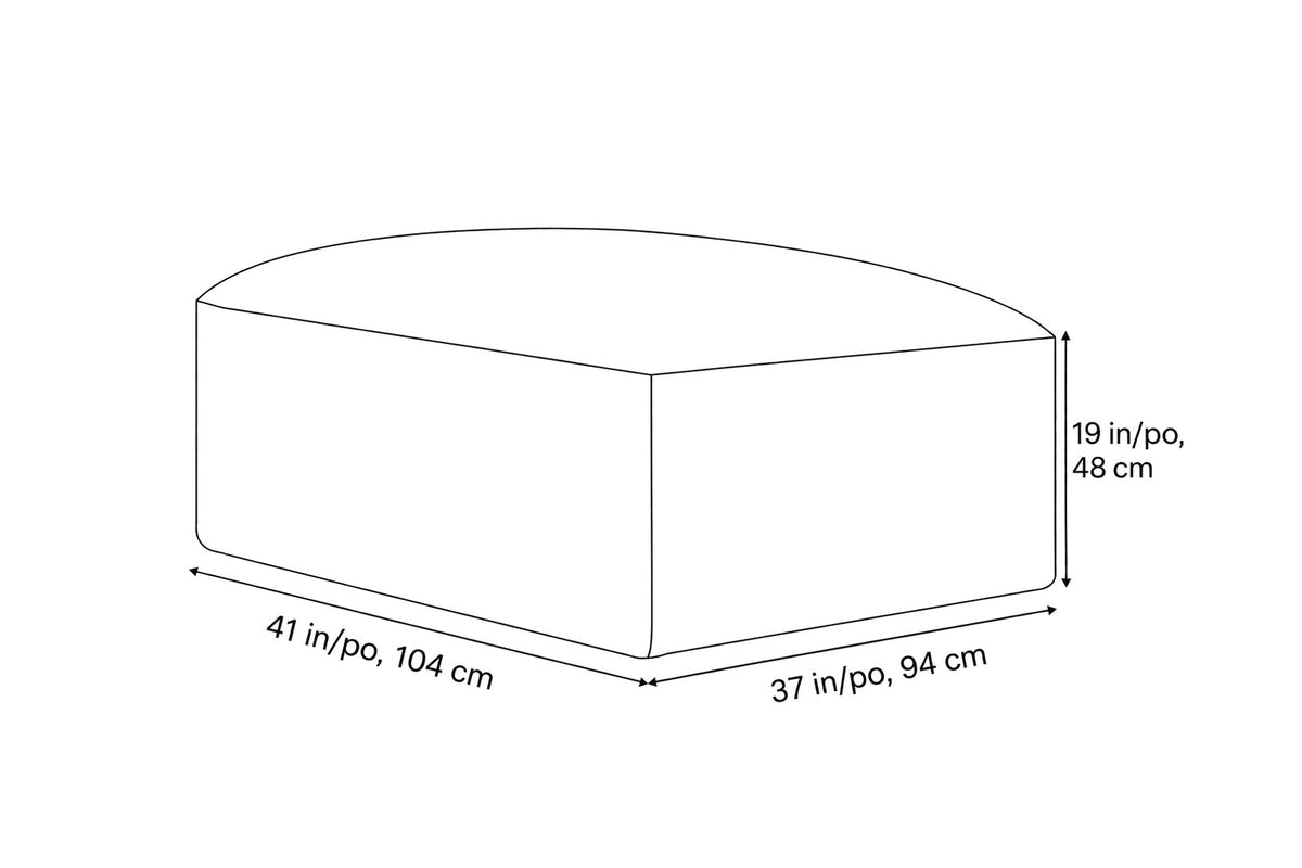 Nathan Leather Ottoman dimensions: 41 x 37 x 19 in (104 x 94 x 48 cm)