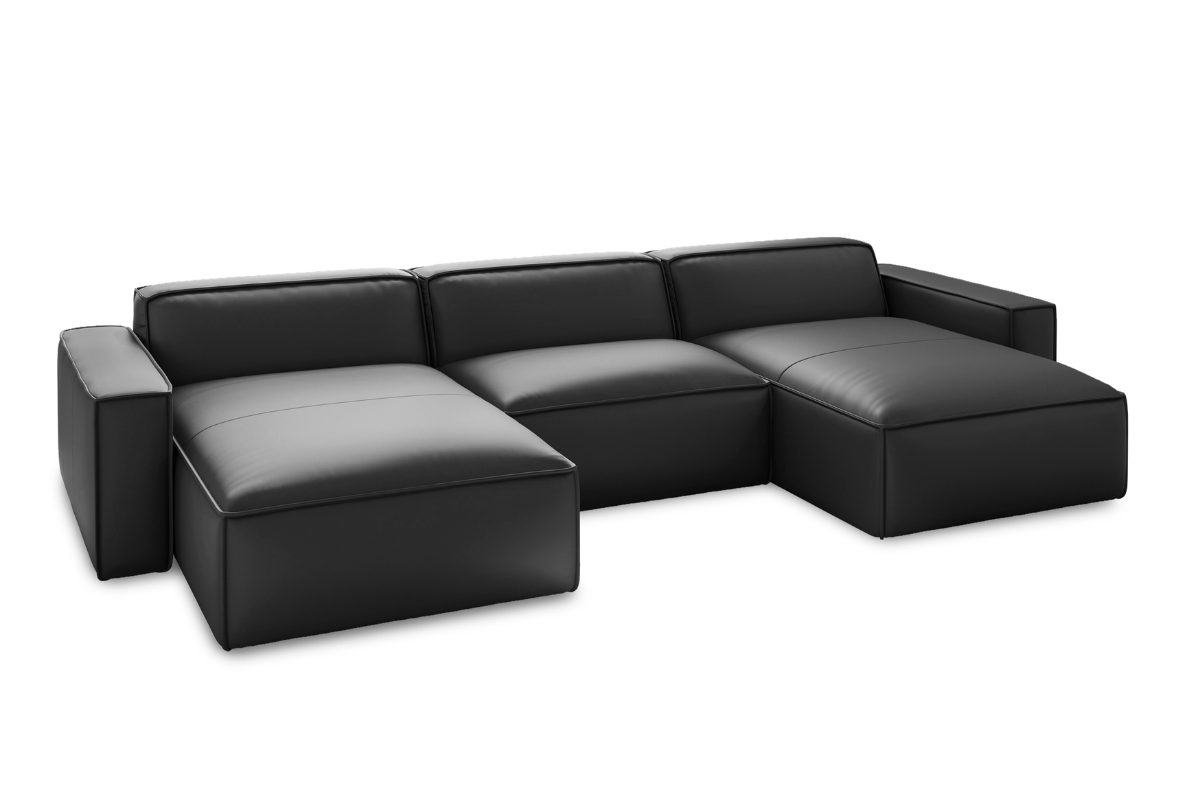 Sofá modular seccional de cuero Nathan