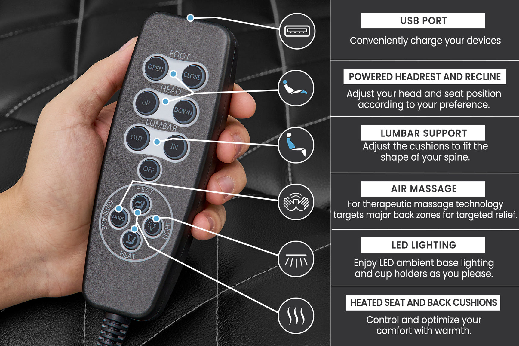 Oslo Luxury Float Zero Gravity Heat & Massage 2025 Home Theater Seating