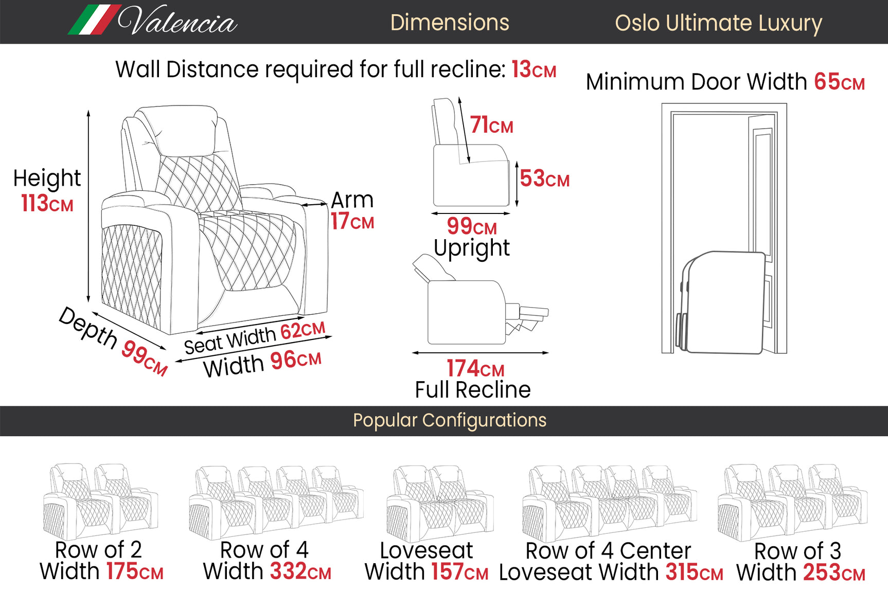 Oslo Ultimate Edition Cinema Seating – Premium Recliner Seating & Cinema Sofa