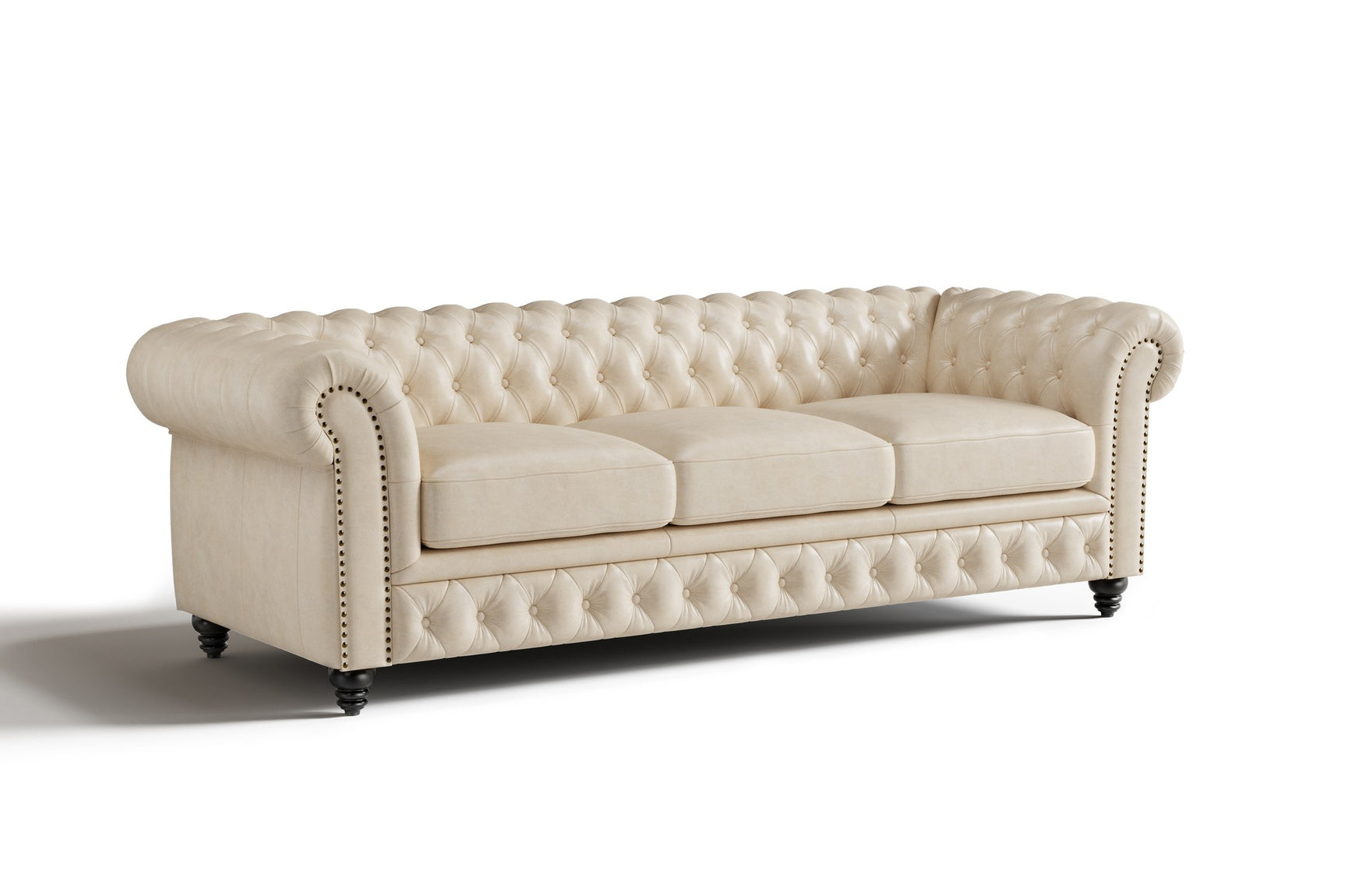 Sofá Chesterfield de cuero Parma