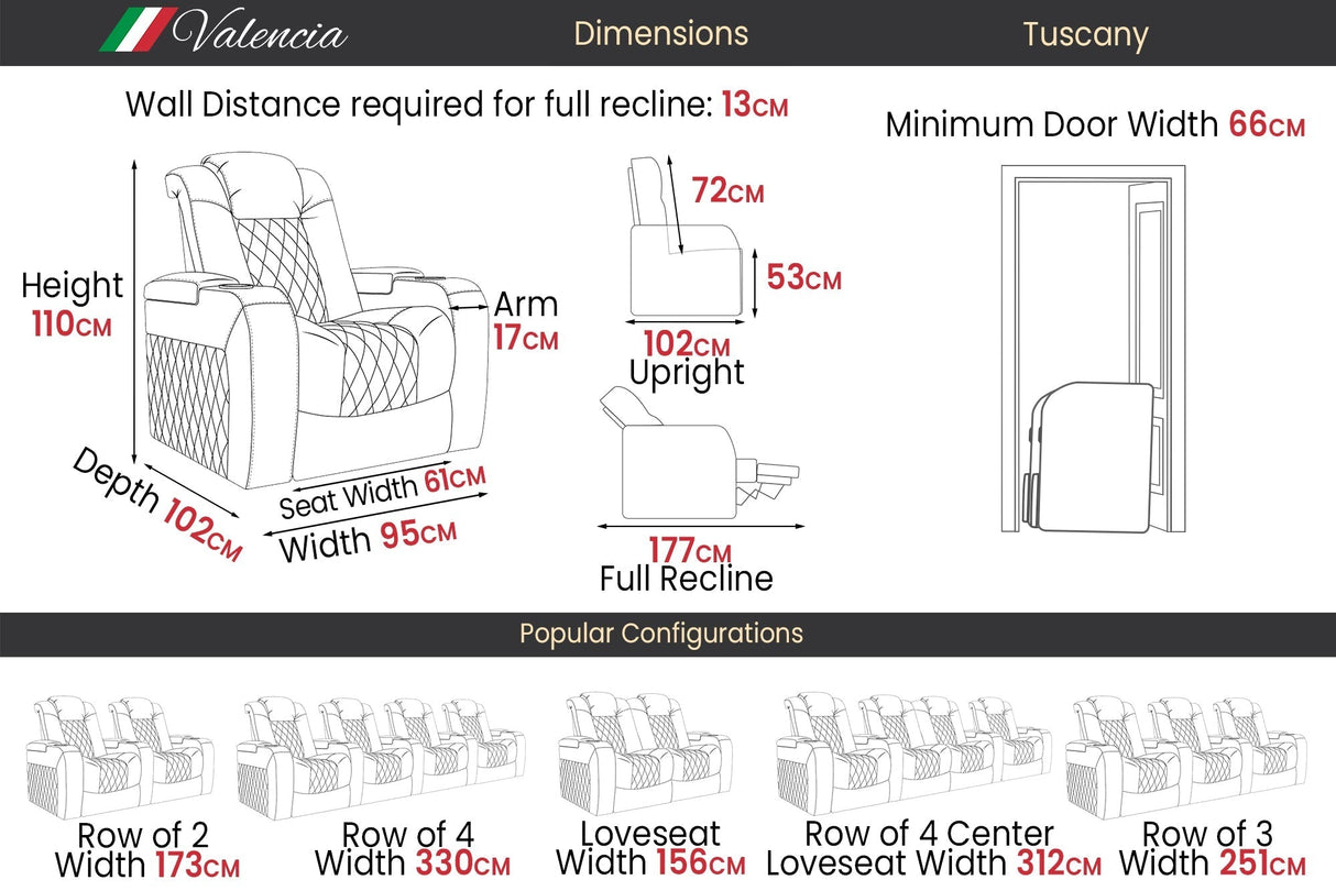 Tuscany Cinema Seating – Premium Recliner Seating & Cinema Sofa