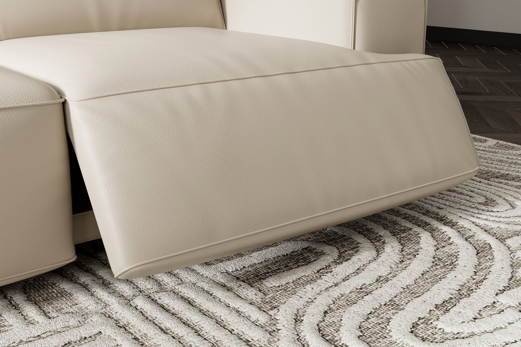 Sillón reclinable esquinero de cuero Valentina