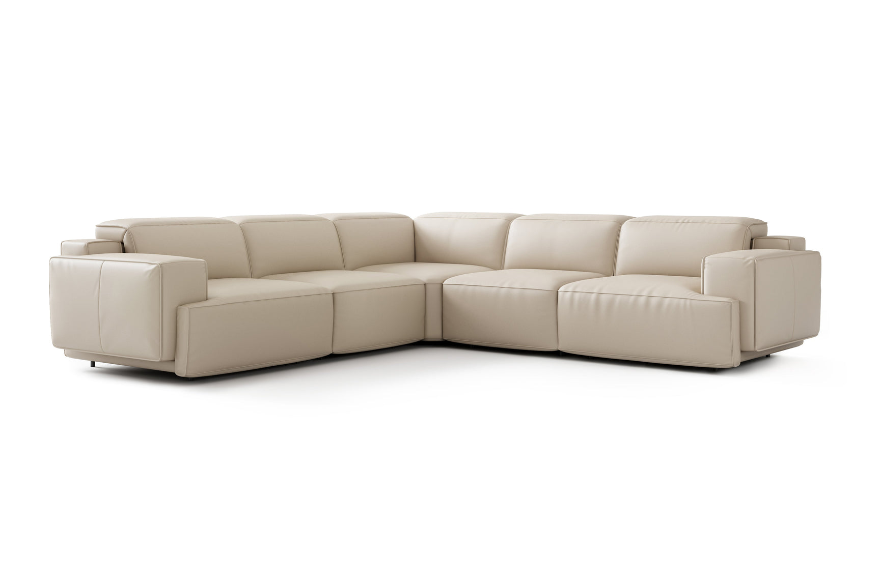 Sillón reclinable esquinero de cuero Valentina