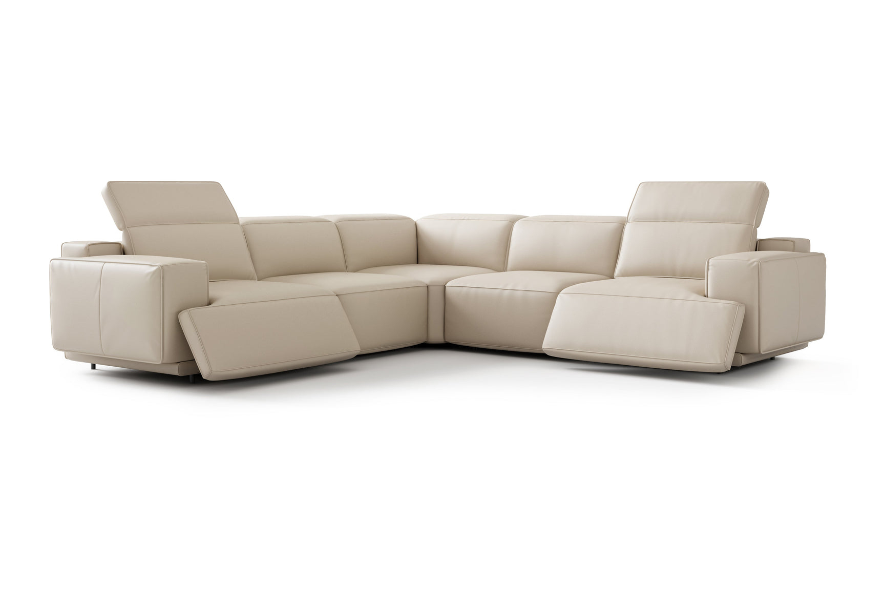 Sillón reclinable esquinero de cuero Valentina