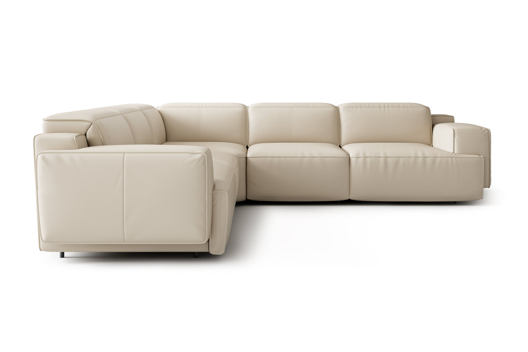 Sillón reclinable esquinero de cuero Valentina