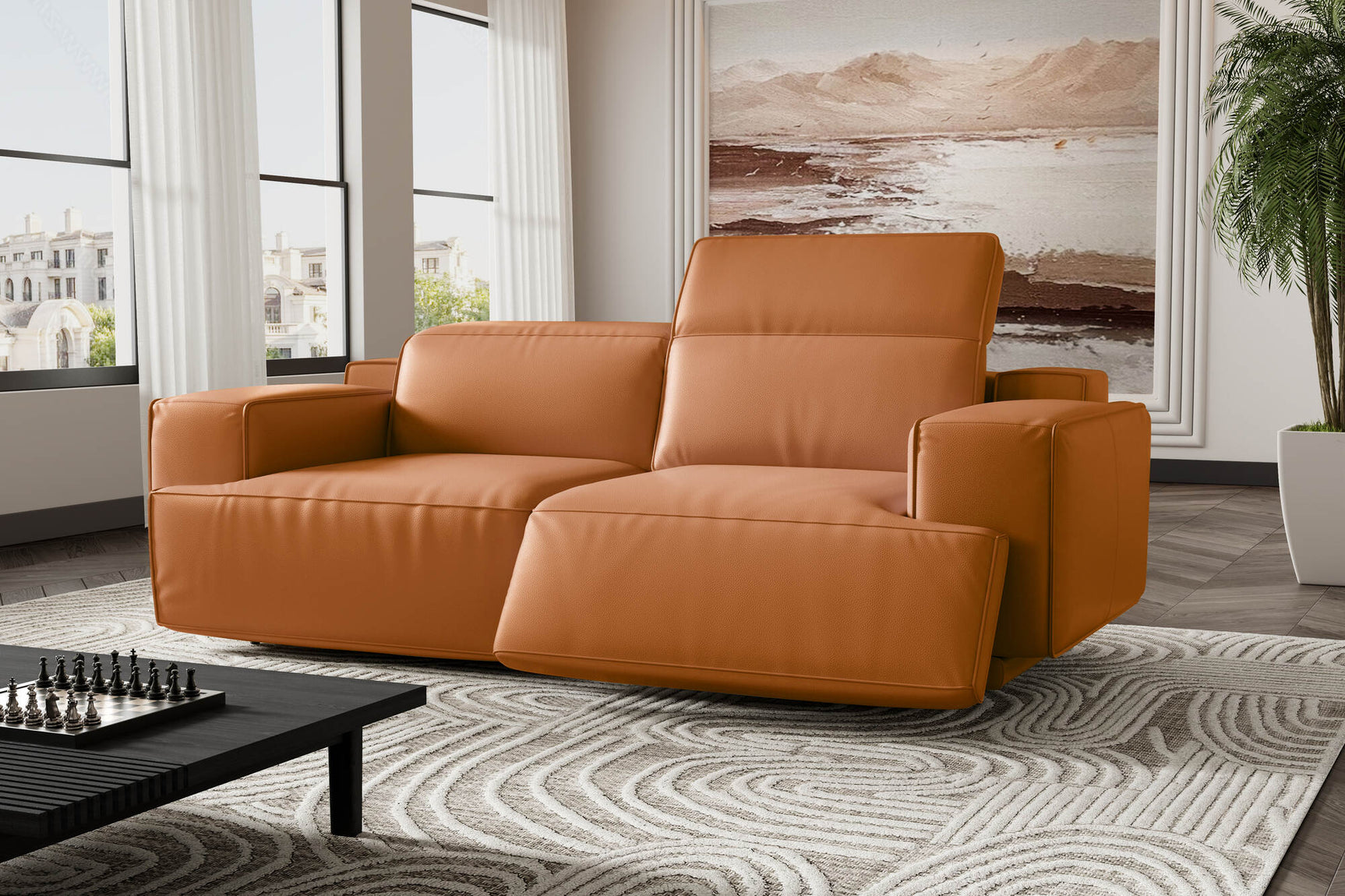 Canapé inclinable en cuir Valentina