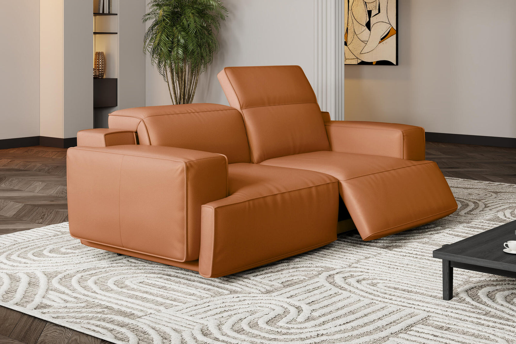 Canapé inclinable en cuir Valentina
