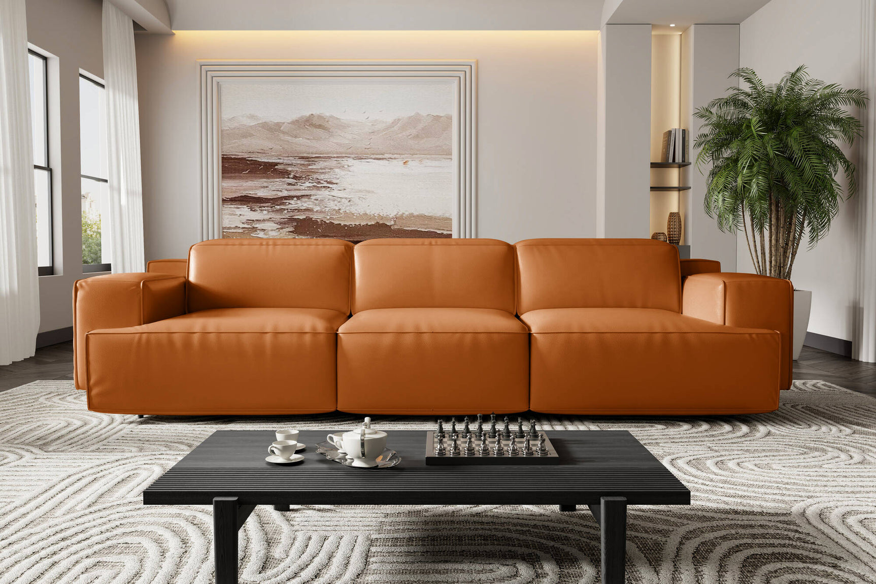 Canapé inclinable en cuir Valentina