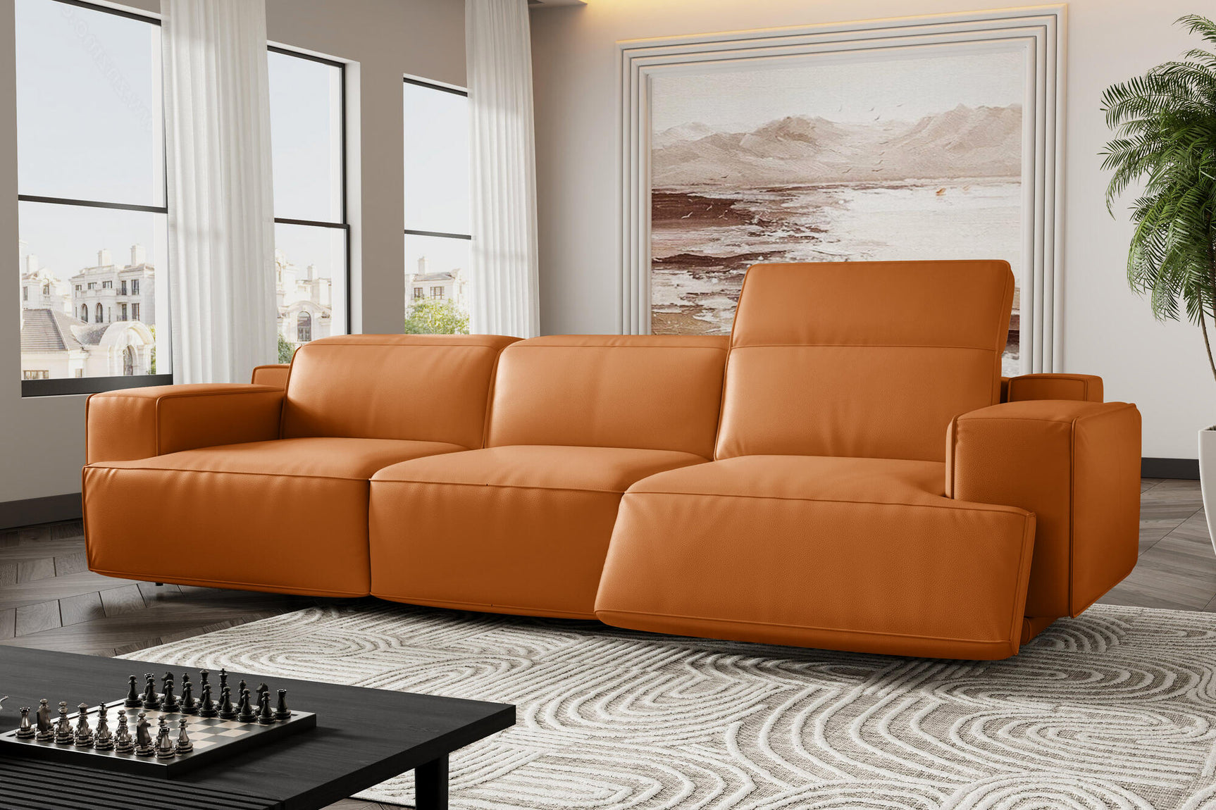 Canapé inclinable en cuir Valentina