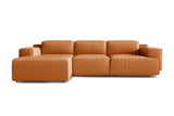 Canapé sectionnel inclinable en cuir Valentina