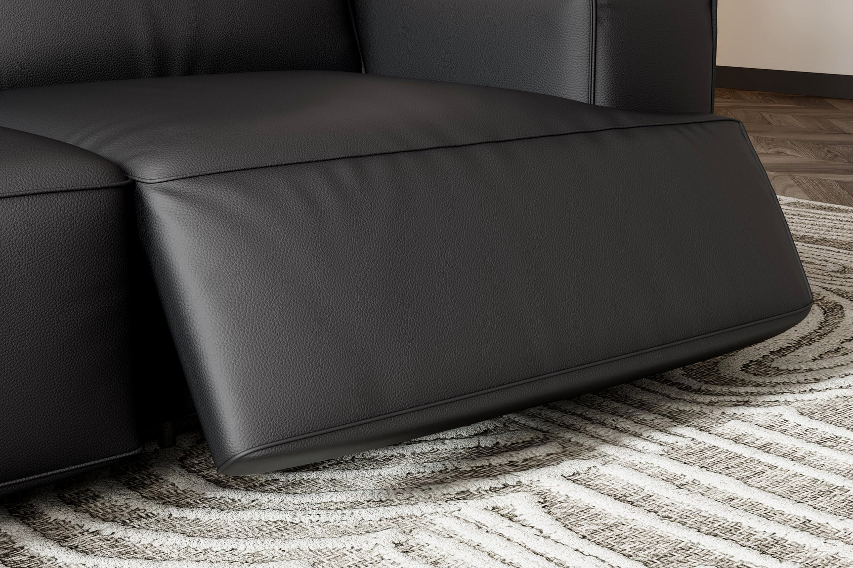 Sillón reclinable esquinero de cuero Valentina