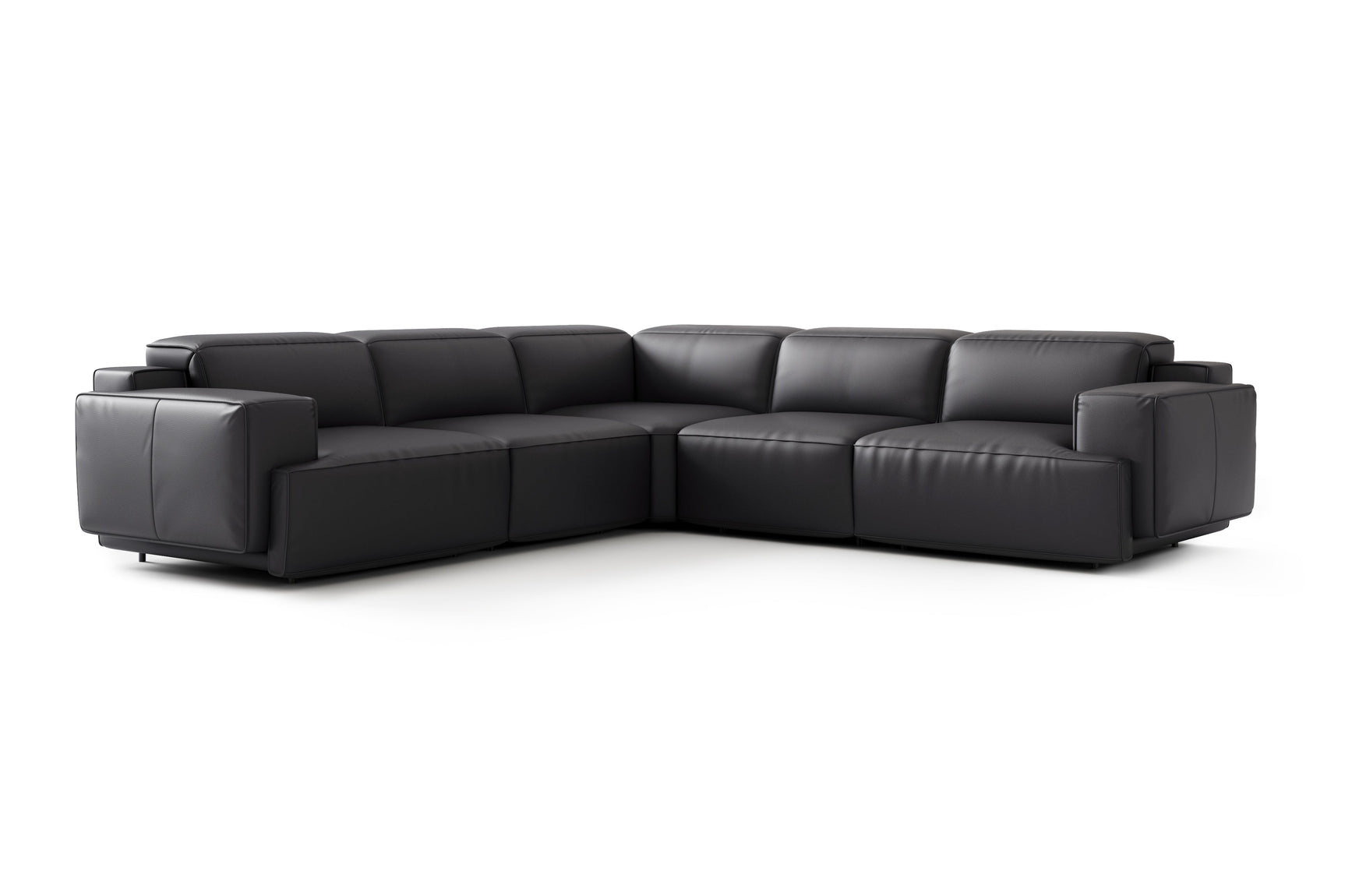 Sillón reclinable esquinero de cuero Valentina