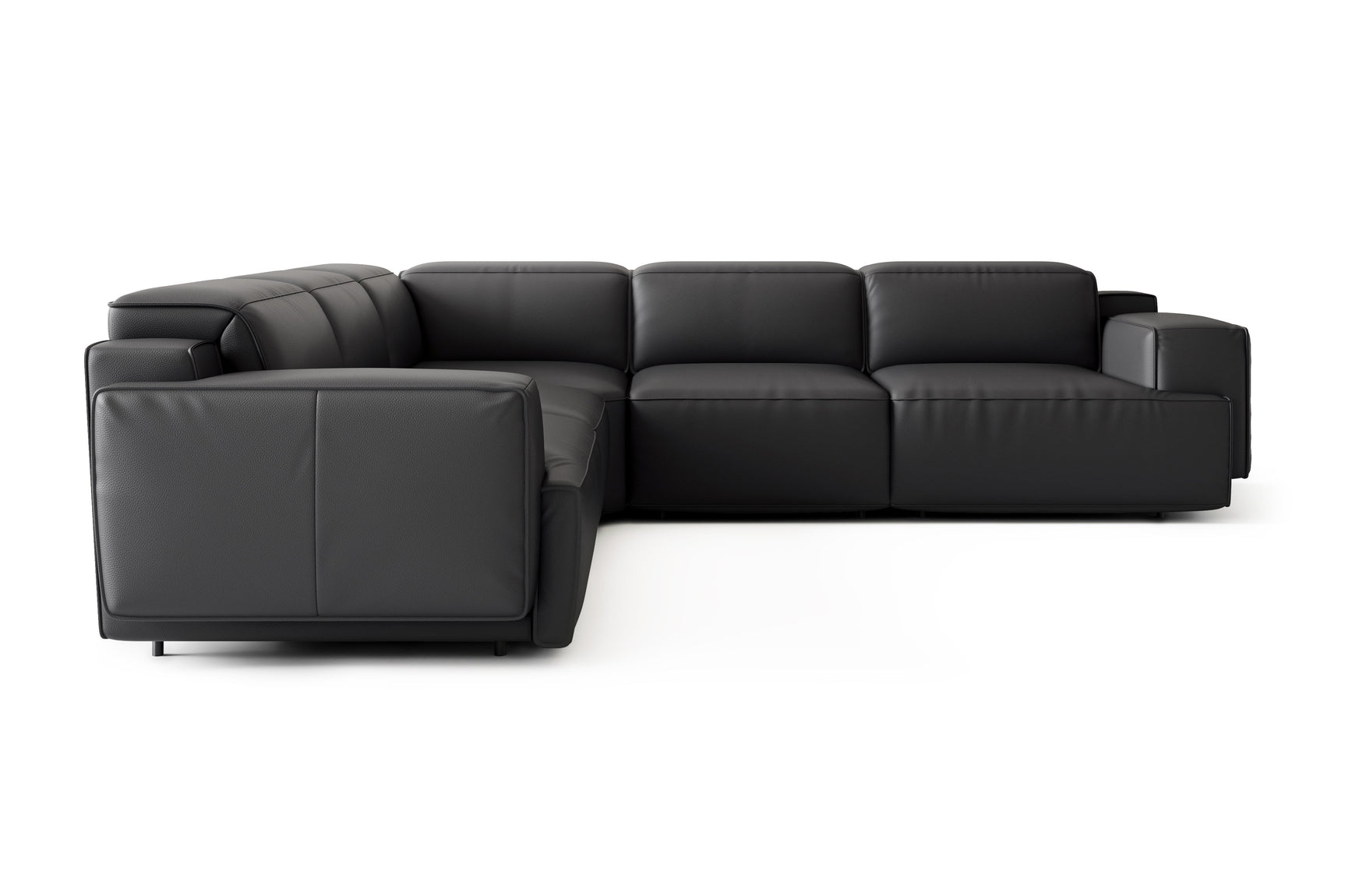 Sillón reclinable esquinero de cuero Valentina