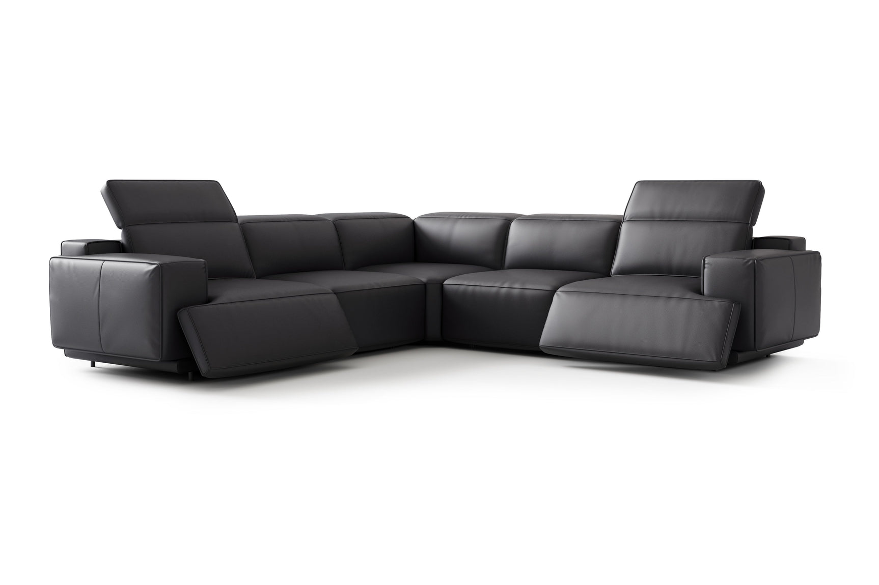 Sillón reclinable esquinero de cuero Valentina