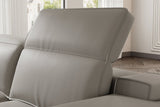 Sillón reclinable esquinero de cuero Valentina