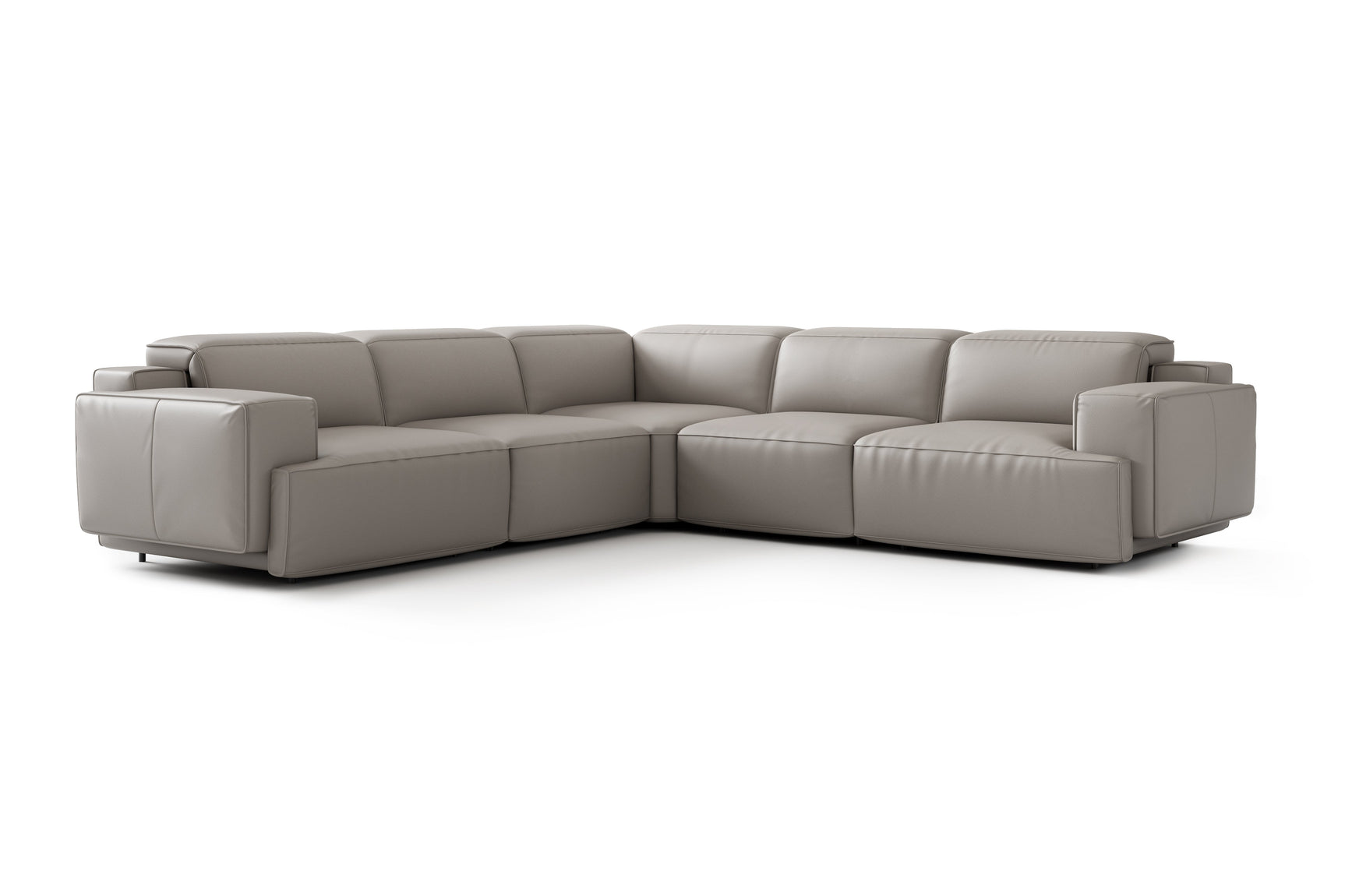 Sillón reclinable esquinero de cuero Valentina