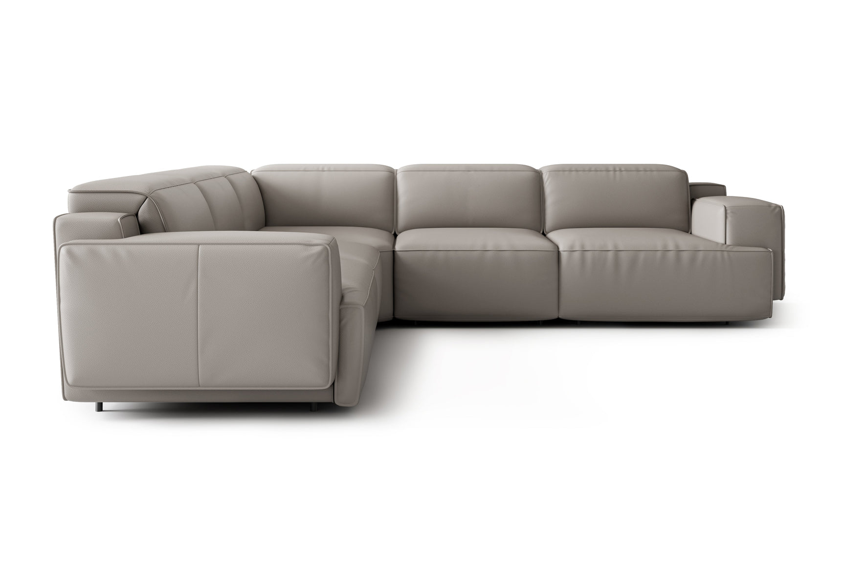 Sillón reclinable esquinero de cuero Valentina