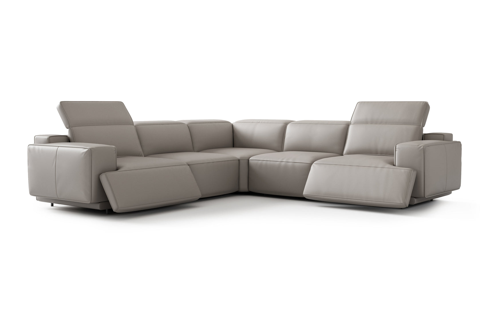 Sillón reclinable esquinero de cuero Valentina