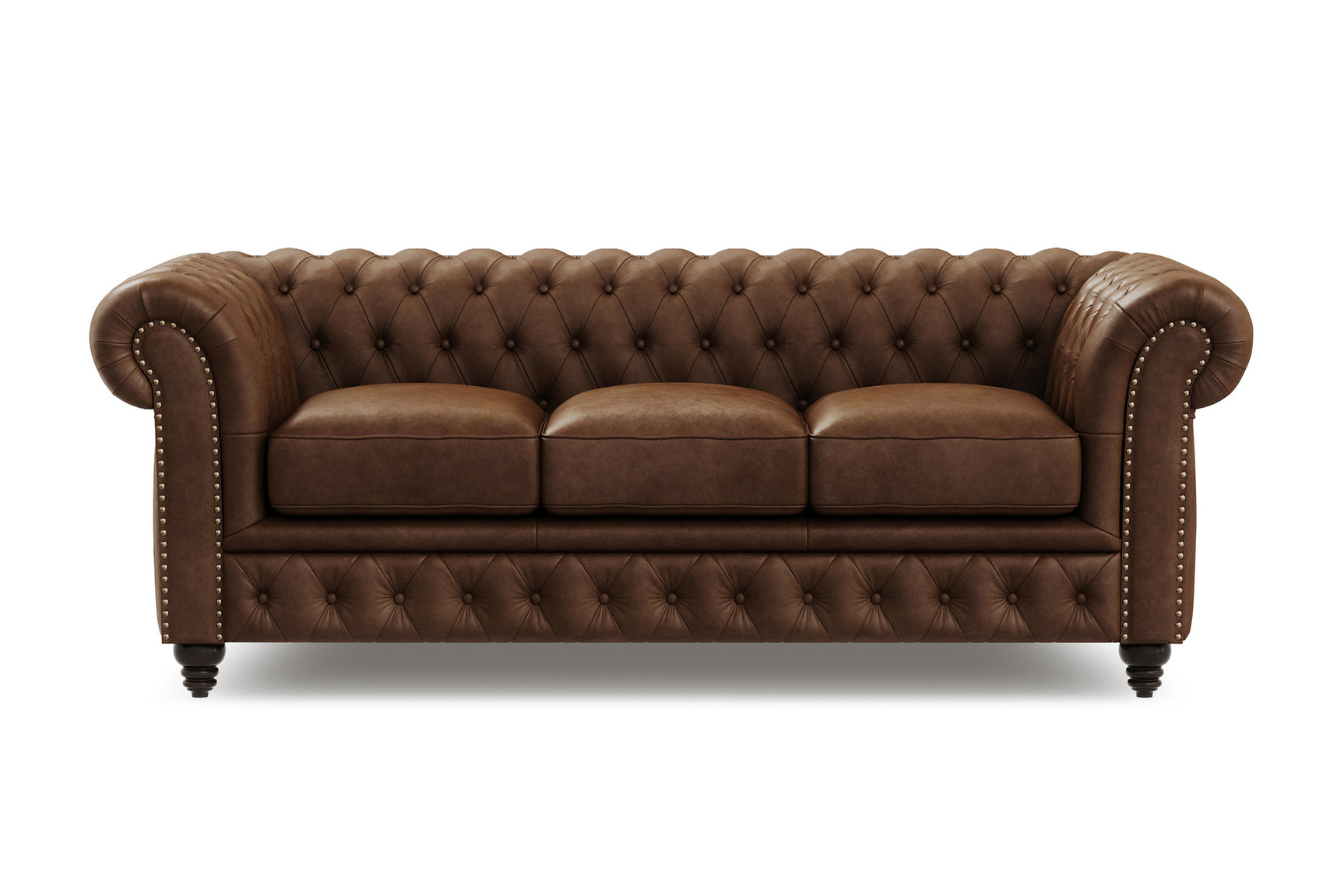 Canapé Chesterfield en cuir Parme