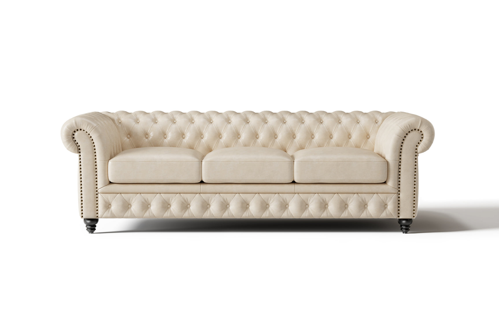 Canapé Chesterfield en cuir Parme