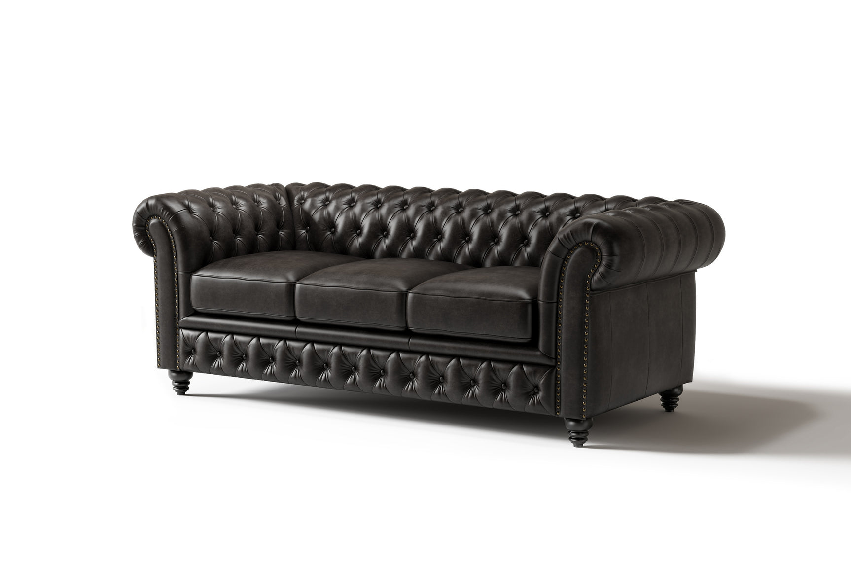 Canapé Chesterfield en cuir Parme