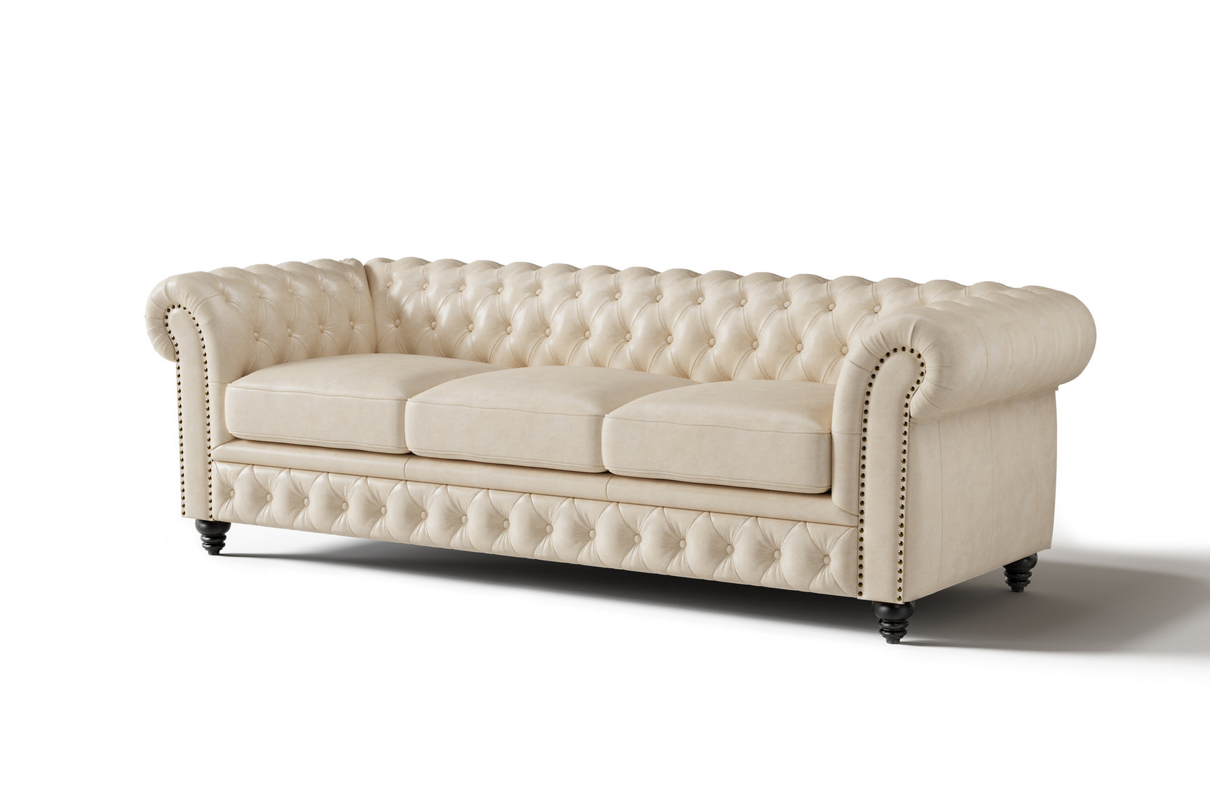Canapé Chesterfield en cuir Parme
