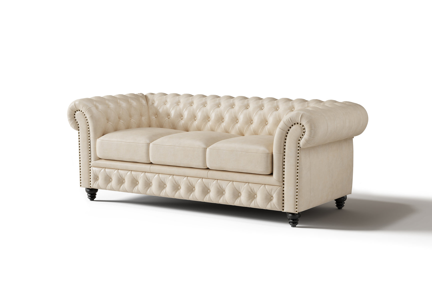Canapé Chesterfield en cuir Parme