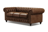 Canapé Chesterfield en cuir Parme