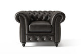 Fauteuil d'appoint Chesterfield en cuir Parme