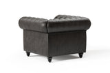 Fauteuil d'appoint Chesterfield en cuir Parme
