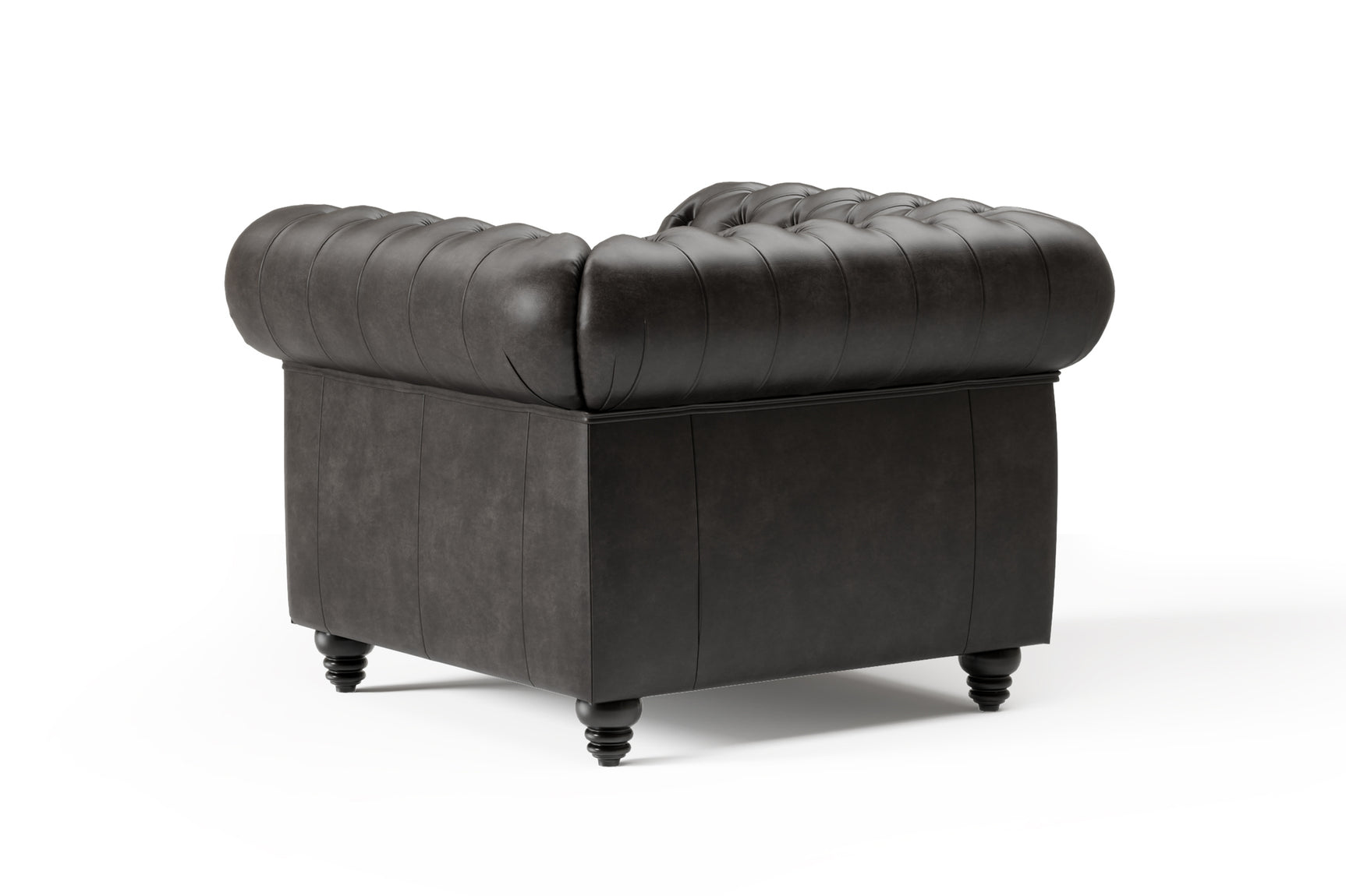 Fauteuil d'appoint Chesterfield en cuir Parme